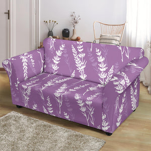 Lavender Flowers Purple Pattern Loveseat Couch Slipcover