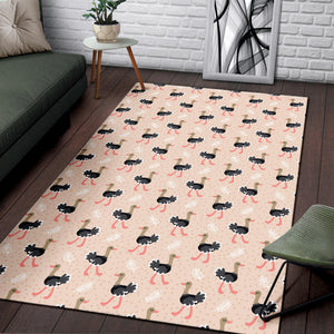 Ostrich Pattern Print Design 05 Area Rug