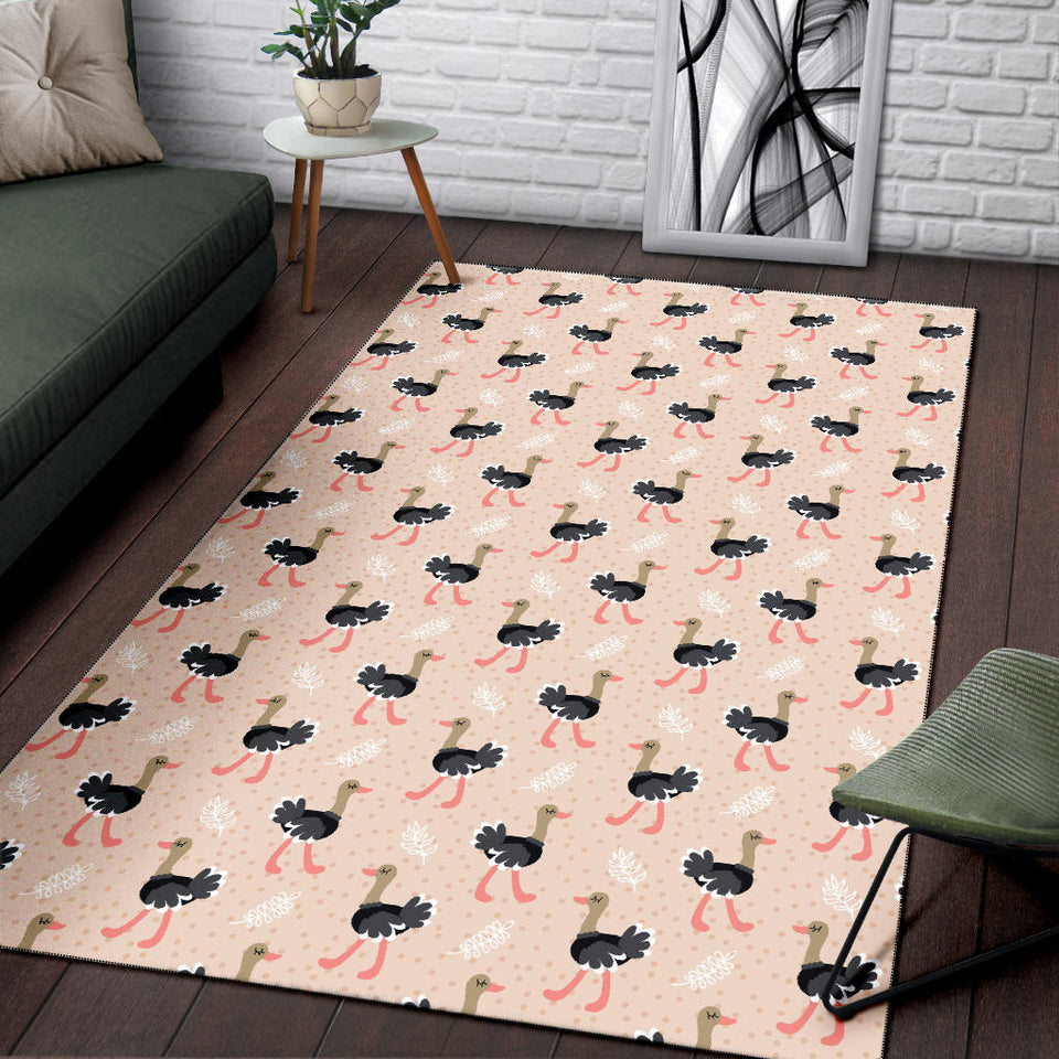 Ostrich Pattern Print Design 05 Area Rug