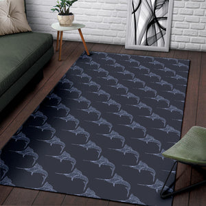 Swordfish Pattern Print Design 03 Area Rug