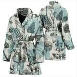 Dragonfly Butterfly Plants Insect Flower Vintage Style Pattern Women'S Bathrobe