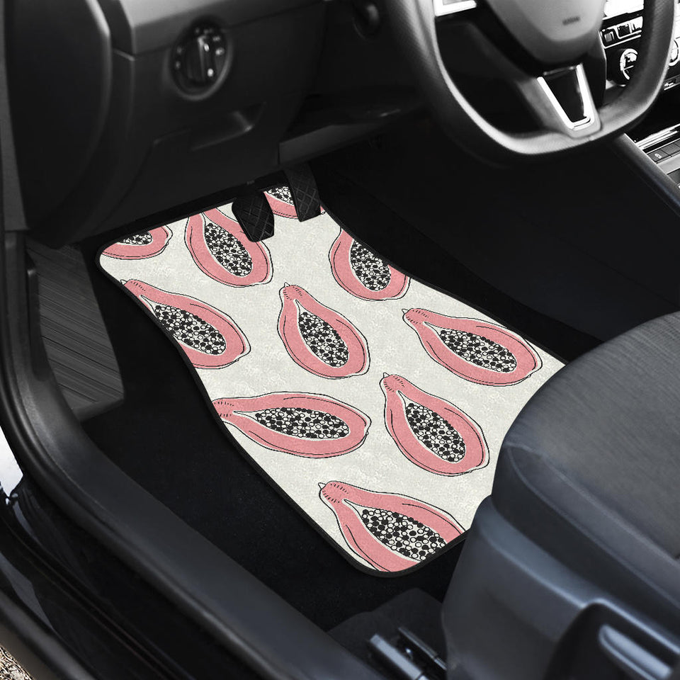 Papaya Pattern Front And Back Car Mats