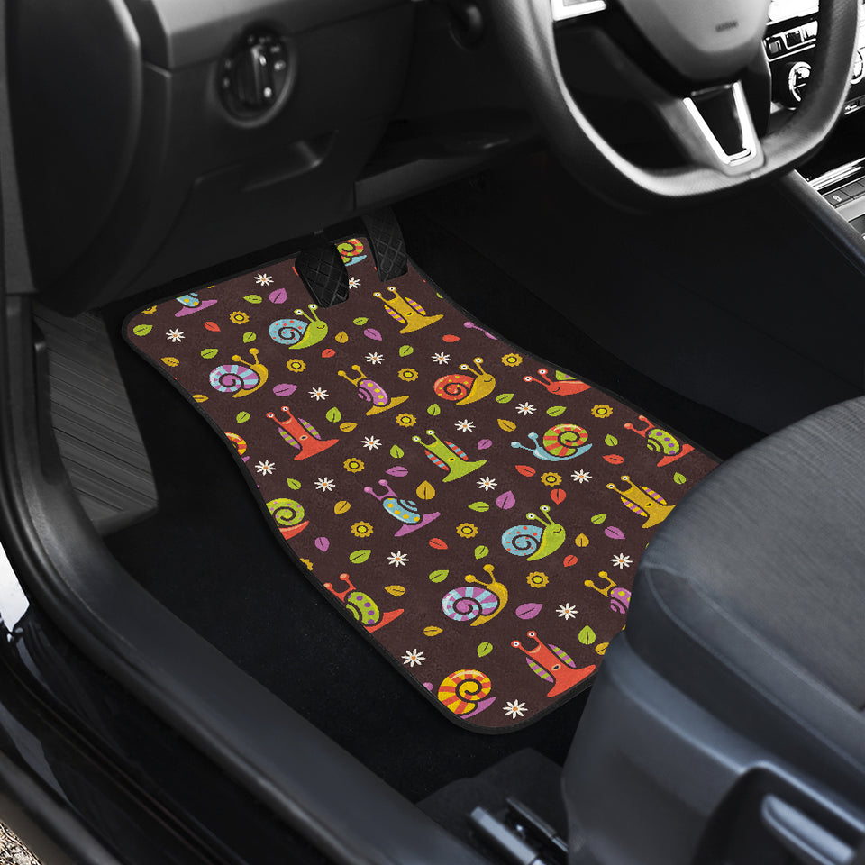 Snail Pattern Print Design 02 Front and Back Car Mats