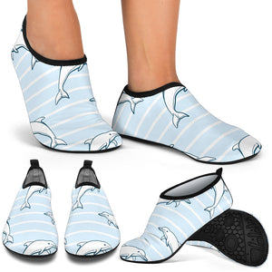 Dolphin Blue Striped Background Aqua Shoes