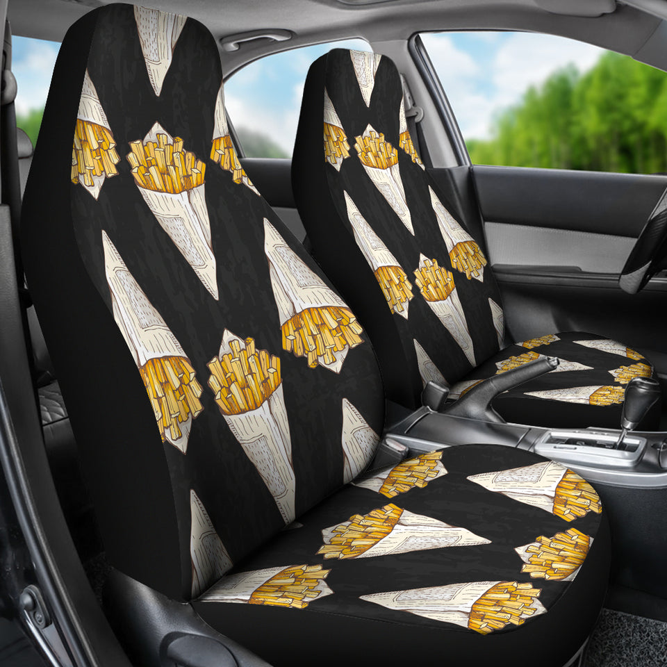 French Fries Dark Background Universal Fit Car Seat Covers