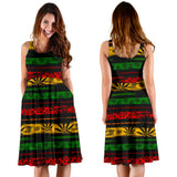 Canabis Marijuana Weed Pattern Print Design 04 Sleeveless Midi Dress