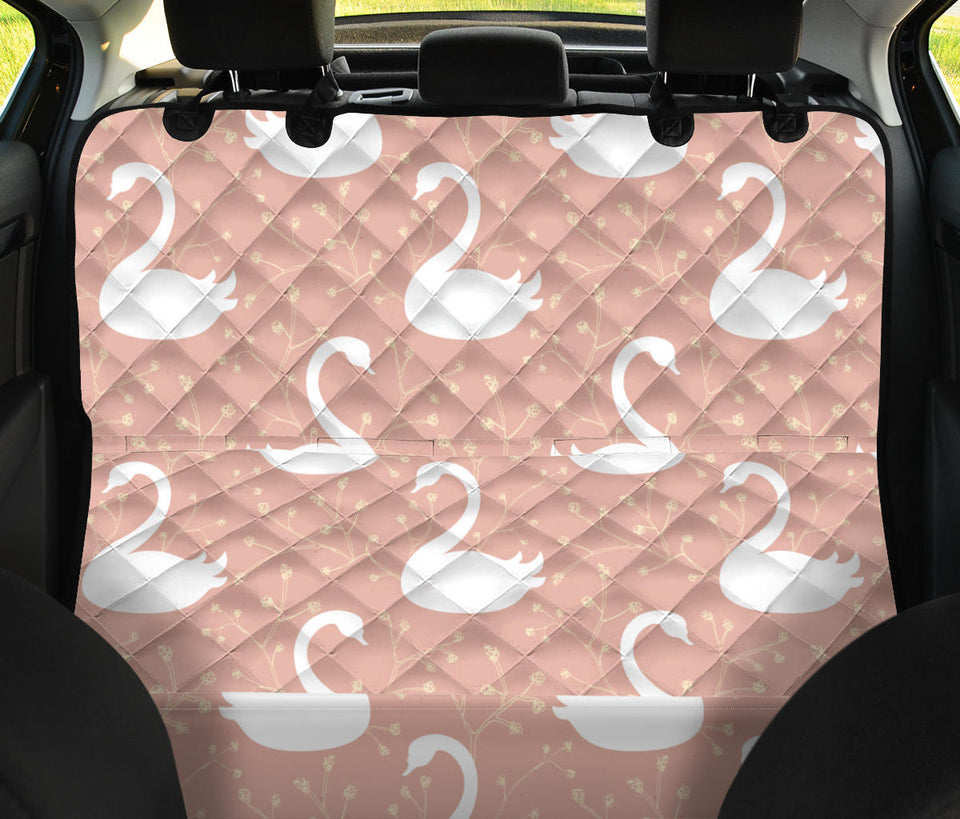 Swan Flower Light Pink Background Dog Car Seat Covers