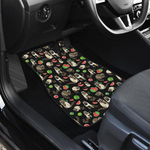 Raccoon Watermelon Pattern Front Car Mats