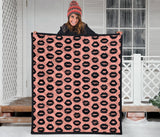 Lips Pattern Print Design 02 Premium Quilt