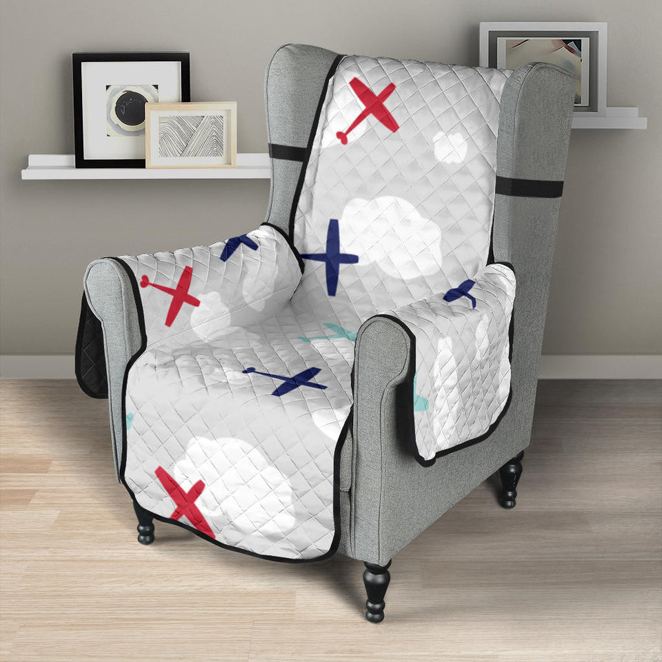 Airplane cloud grey background Chair Cover Protector