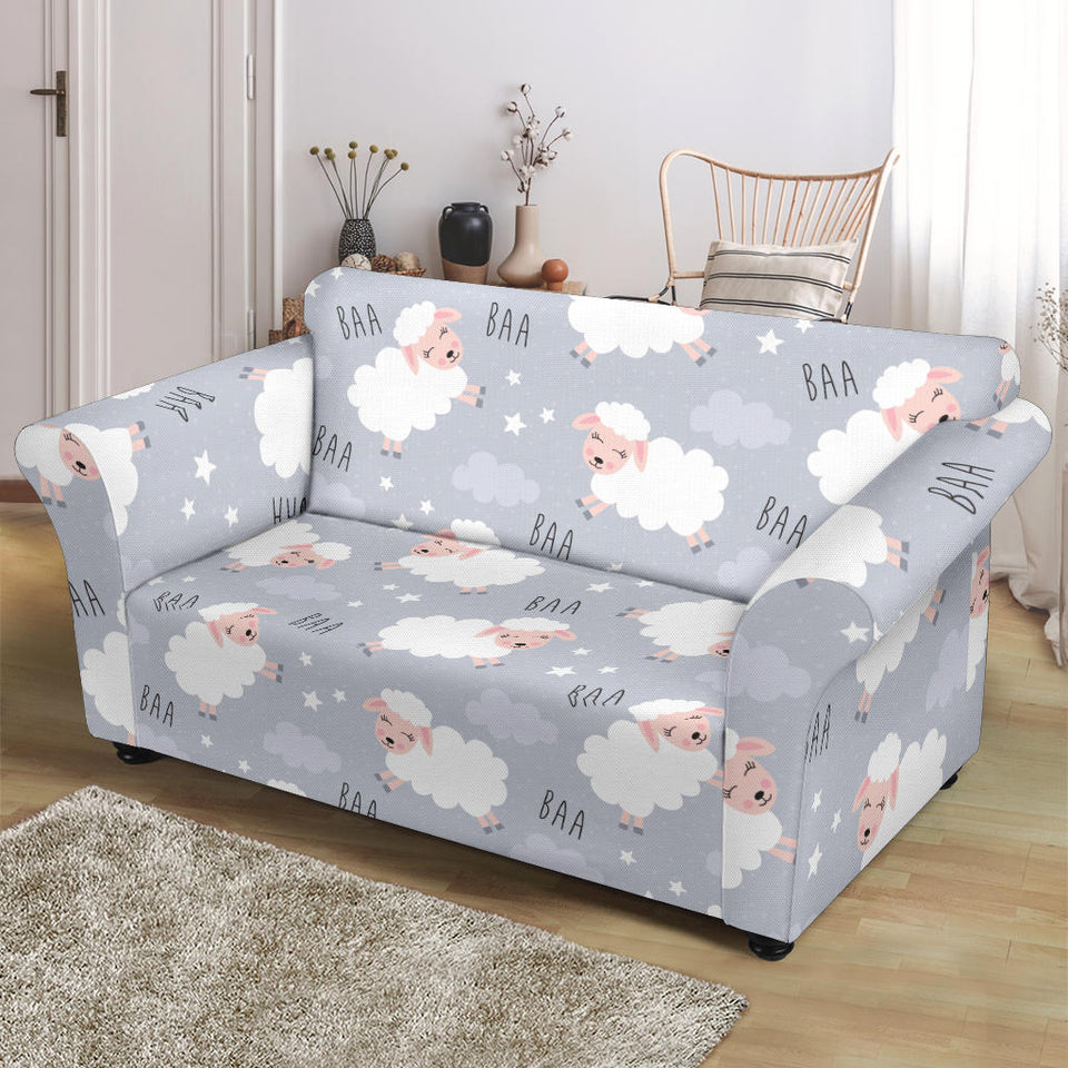 Sweet Dreams Sheep Pattern Loveseat Couch Slipcover