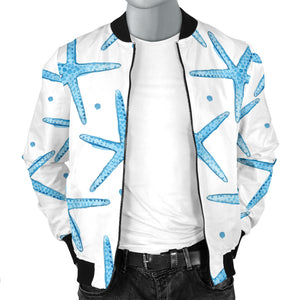 Watercolor Starfish Pattern Men'S Bomber Jacket