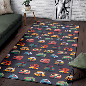 Camper Van Pattern Print Design 02 Area Rug
