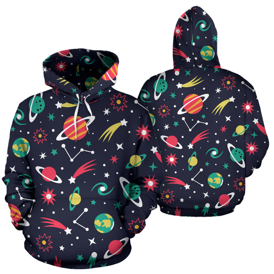 Colorful Space Pattern Planet Star Men Women Pullover Hoodie