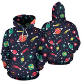 Colorful Space Pattern Planet Star Men Women Pullover Hoodie