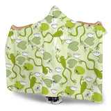 Cute Frog Dragonfly Pattern Hooded Blanket