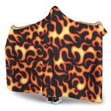 Fire Flame Dark Pattern Hooded Blanket
