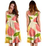 Beautiful Guava Pattern Sleeveless Midi Dress