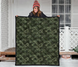 Digital Green Camo Camouflage Pattern Premium Quilt
