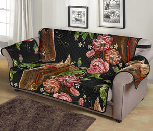 Horse head wild roses pattern Sofa Cover Protector