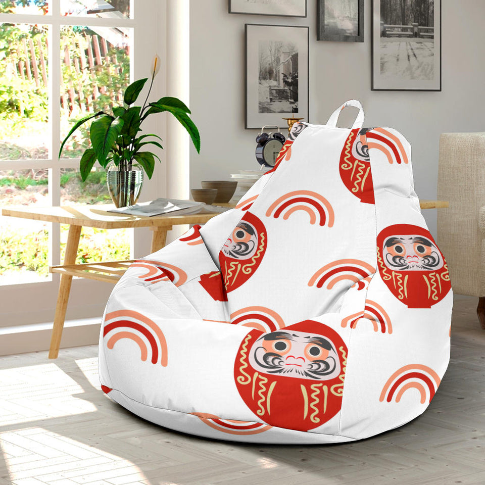 Daruma Japanese Wooden Doll Design Pattern Bean Bag Cover