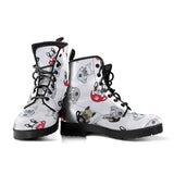 French Bulldog Cup Paw Pattern Leather Boots