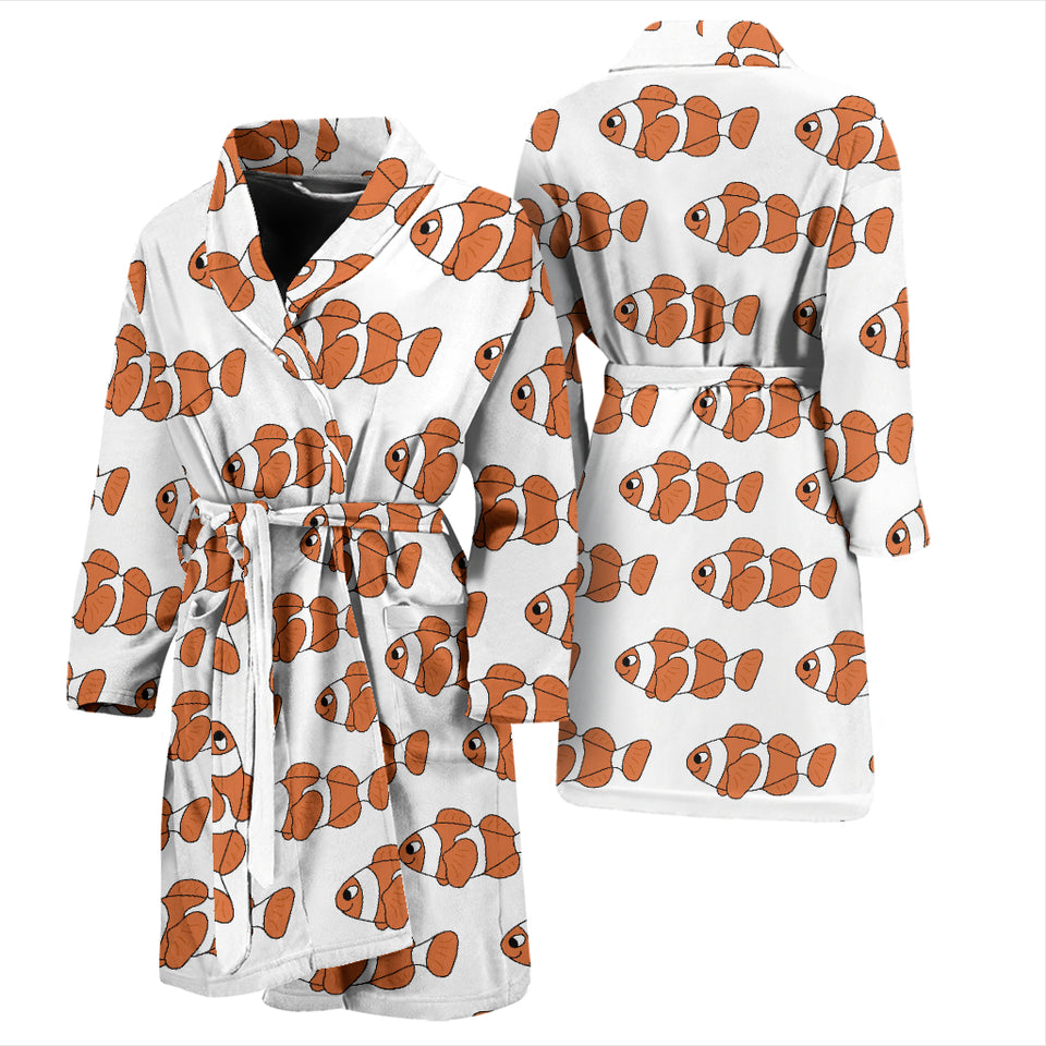 Clown Fish Pattern Print Design 05 Men's Bathrobe