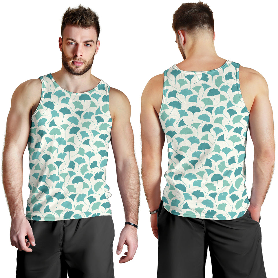 Green ginkgo leaves pattern Men Tank Top