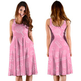 Sweet Candy Pink Background Sleeveless Midi Dress