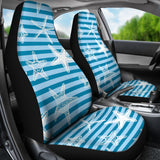 Starfish Blue Blackground  Universal Fit Car Seat Covers