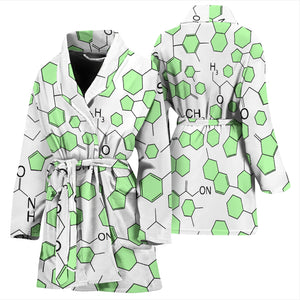 Chemistry Periodic Table Pattern Print Design 03 Women's Bathrobe