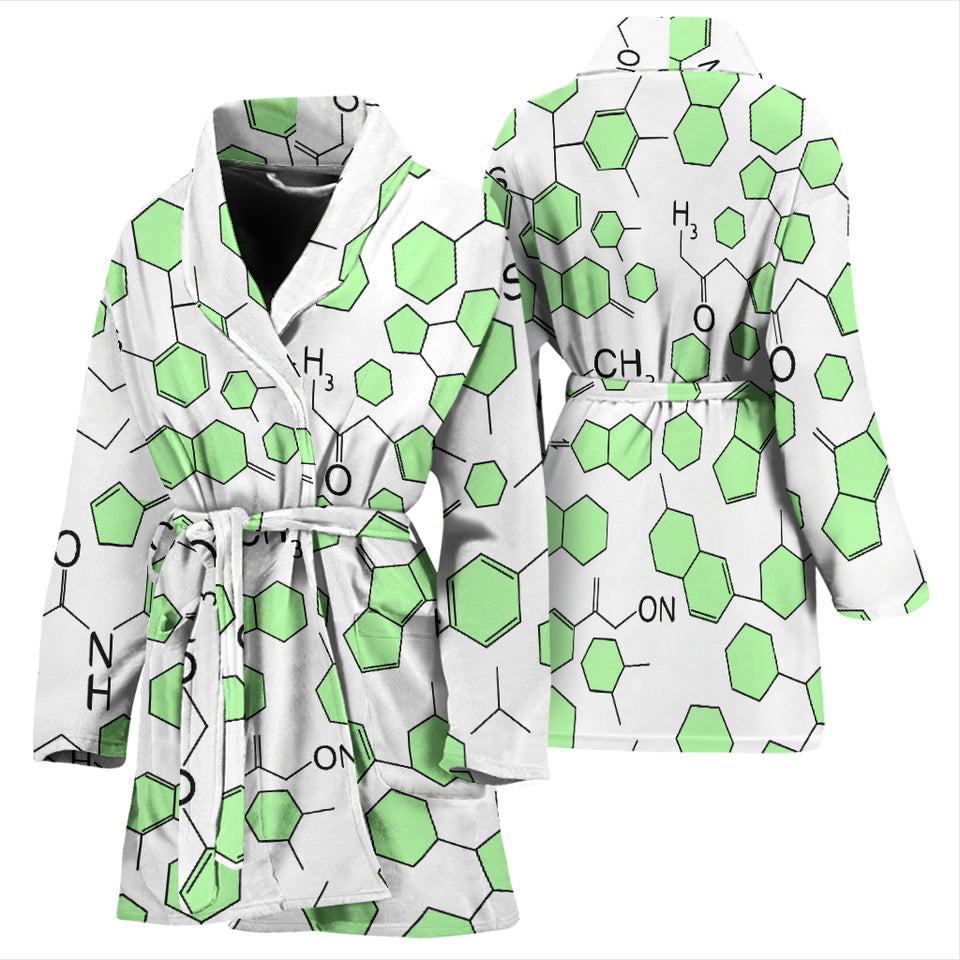 Chemistry Periodic Table Pattern Print Design 03 Women's Bathrobe