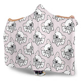 Cute French Bulldog Pattern Hooded Blanket