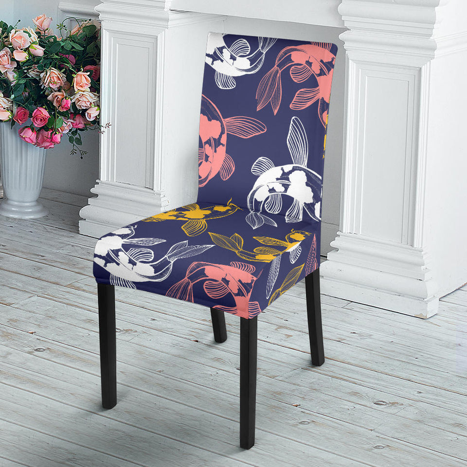Koi Fish Carp Fish Pattern Dining Chair Slipcover