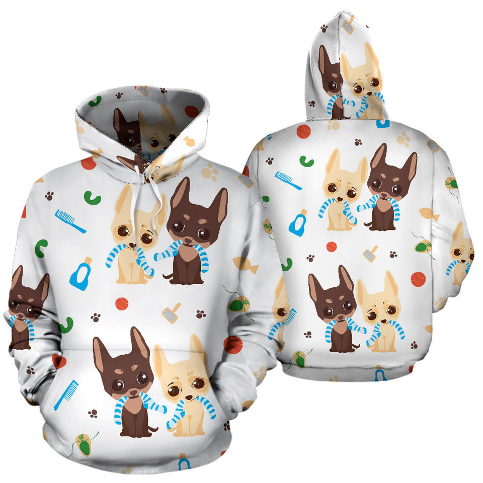 Cute Chihuahua Dog Pattern Men Women Pullover Hoodie