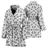 Arabic Gray Pattern Women'S Bathrobe