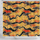 Kangaroo Australian Aboriginal Art Pattern Shower Curtain Fulfilled In US