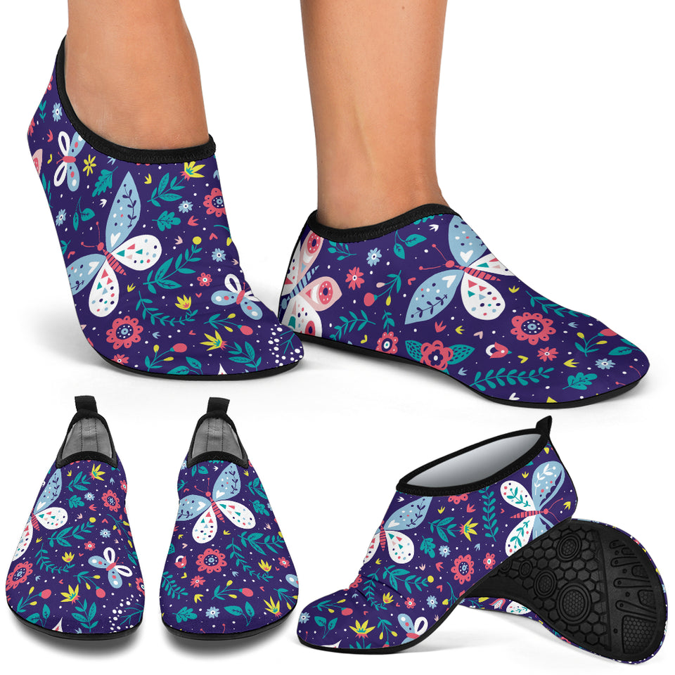 Colorful Butterfly Flower Pattern.Eps Aqua Shoes