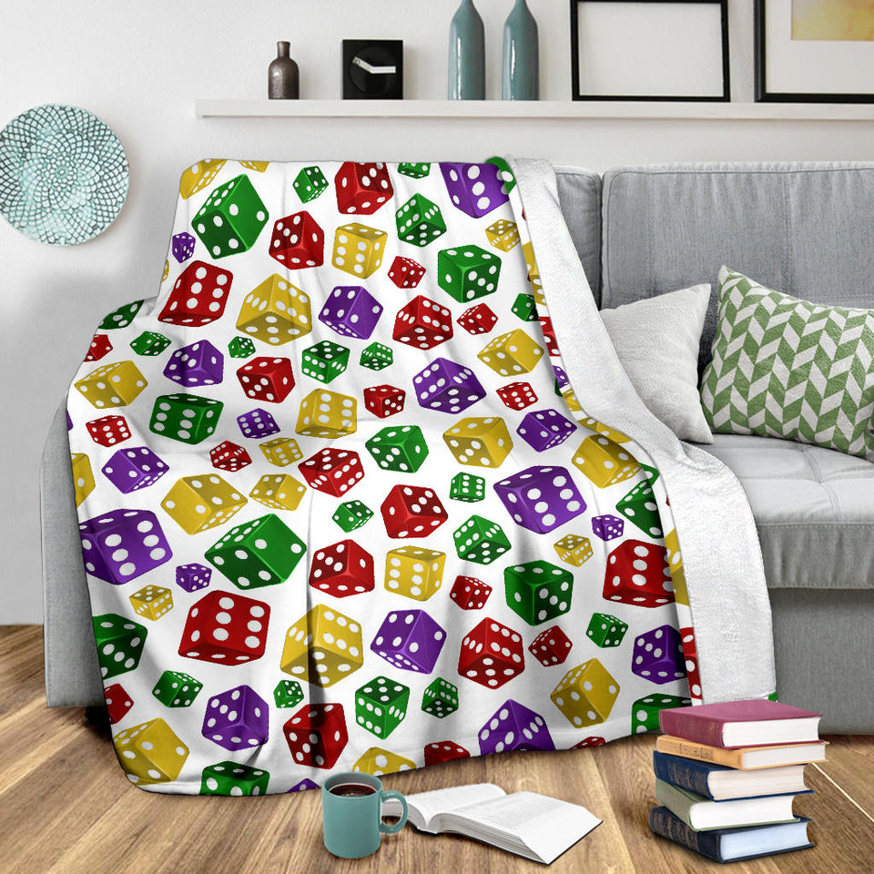 Dice Pattern Print Design 03 Premium Blanket