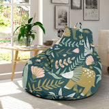 Dinosaurs Tropical Leaves Flower Pattern Bean Bag Cover