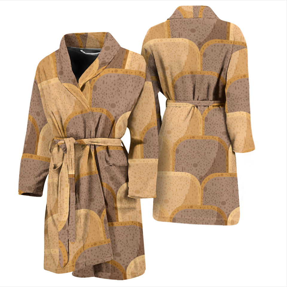 Bread Toast Pattern Print Design 04 Men's Bathrobe