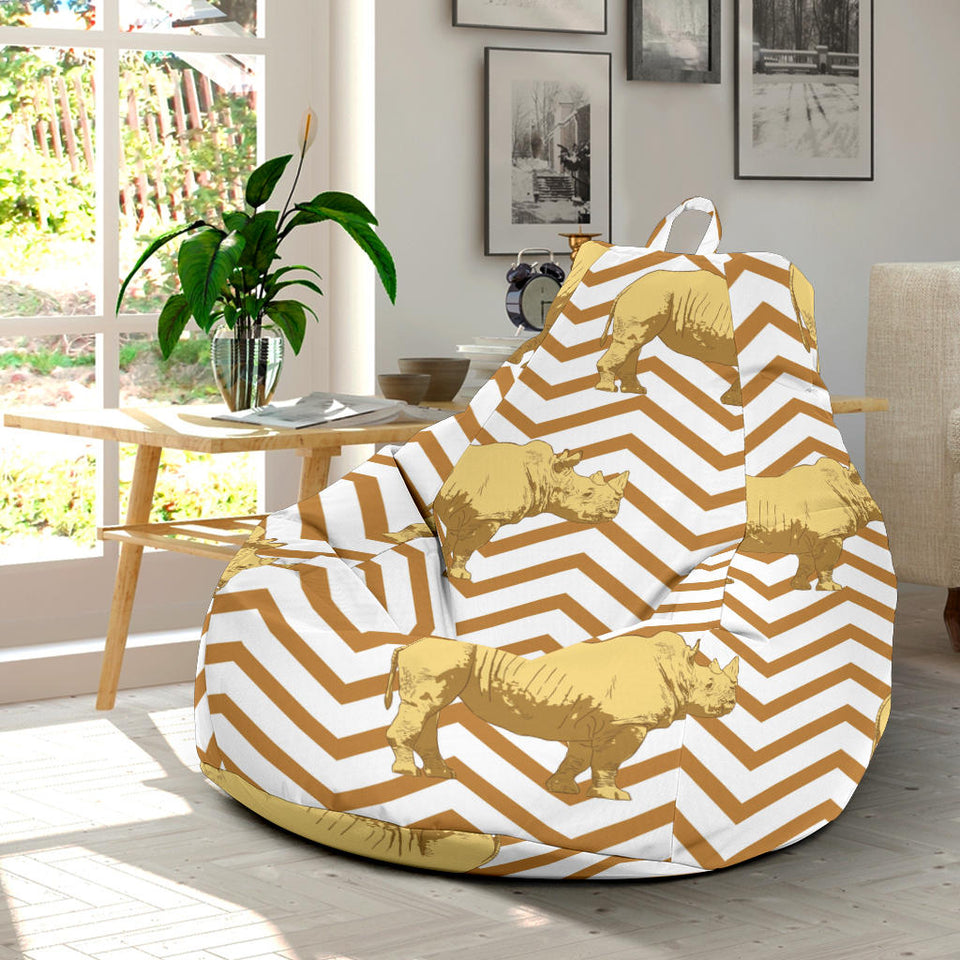 Rhino Yellow Theme Pattern Bean Bag Cover
