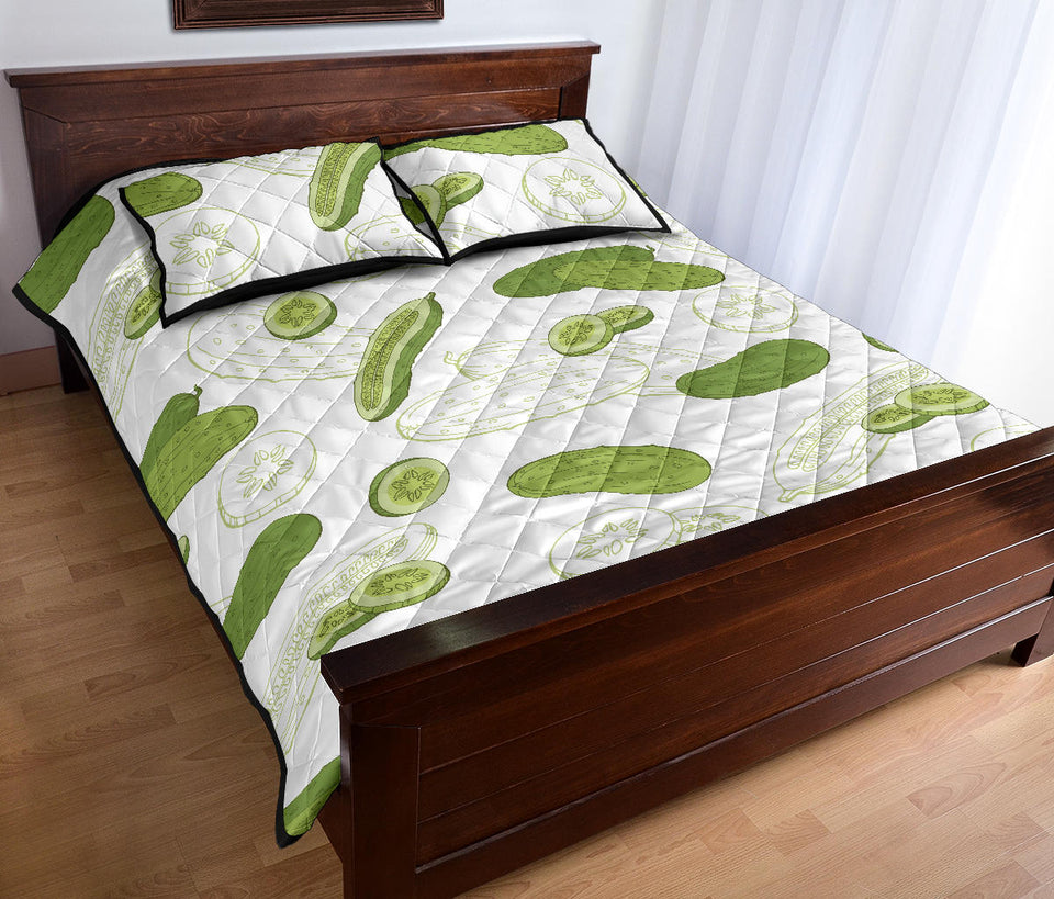 Cucumber sketch pattern Quilt Bed Set
