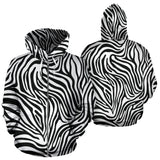 Zebra Skin Pattern Zip Up Hoodie