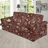 Coffee Bean Flower Pattern Sofa Slipcover