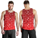 Snowflake pattern red background Men Tank Top