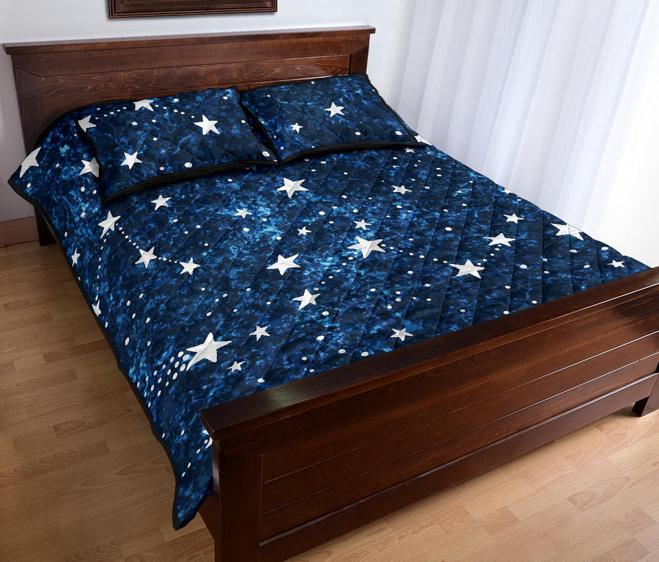 Night sky star pattern Quilt Bed Set