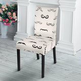 Mustache Beard Pattern Print Design 05 Dining Chair Slipcover