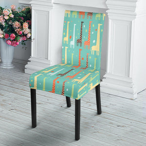 Giraffe Pattern Print Design 01 Dining Chair Slipcover