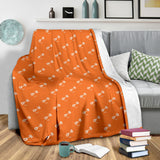 Engine Piston Orange Background Pattern Print Design 05 Premium Blanket